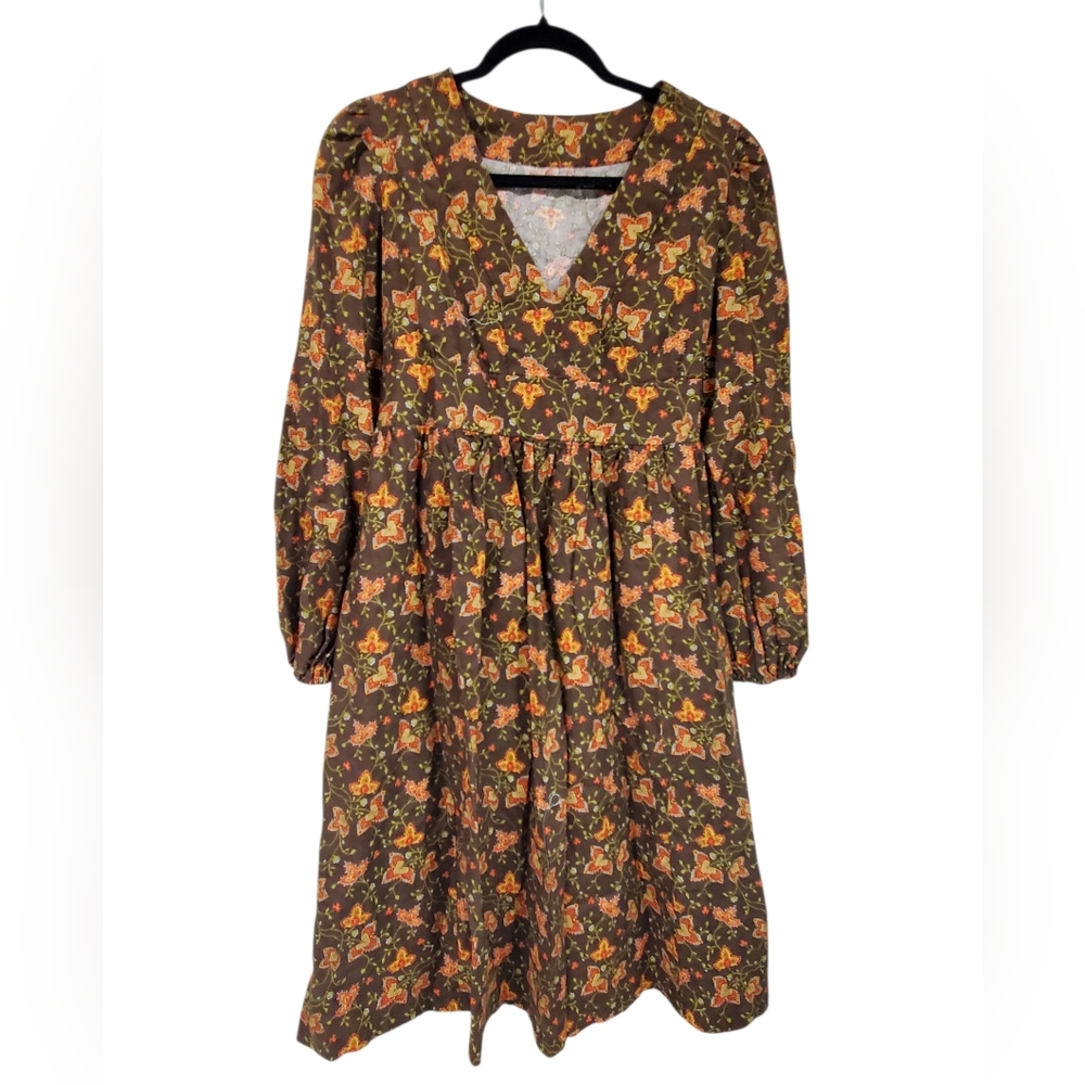 Floral Prairie Dress Cottagecore Cabincore Coastal Cowgirl Prairiecore Size M
